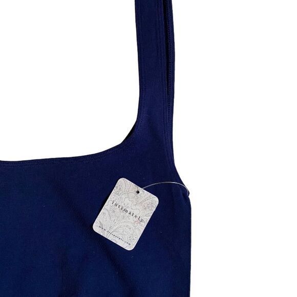 NWT Free People Intimately Scoop Neck Tank Top Size XS/S Crop Navy Blue Summer - Picture 7 of 14